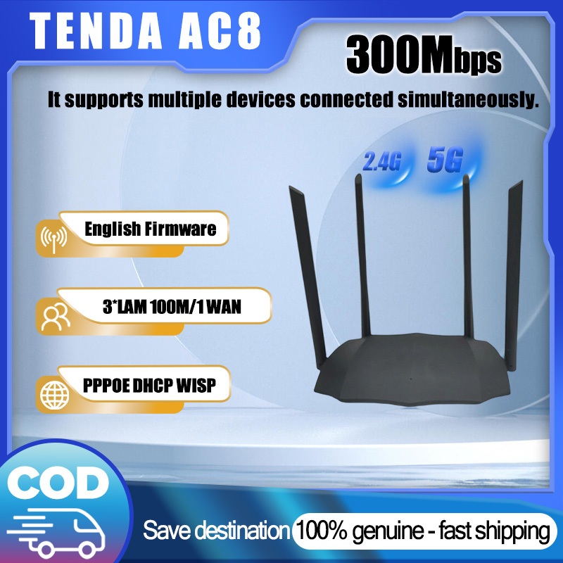 Jual Tenda AC8 AC1200 DUAL-BAND GIGABIT + ADAPTOR Dual Band Wireless ...