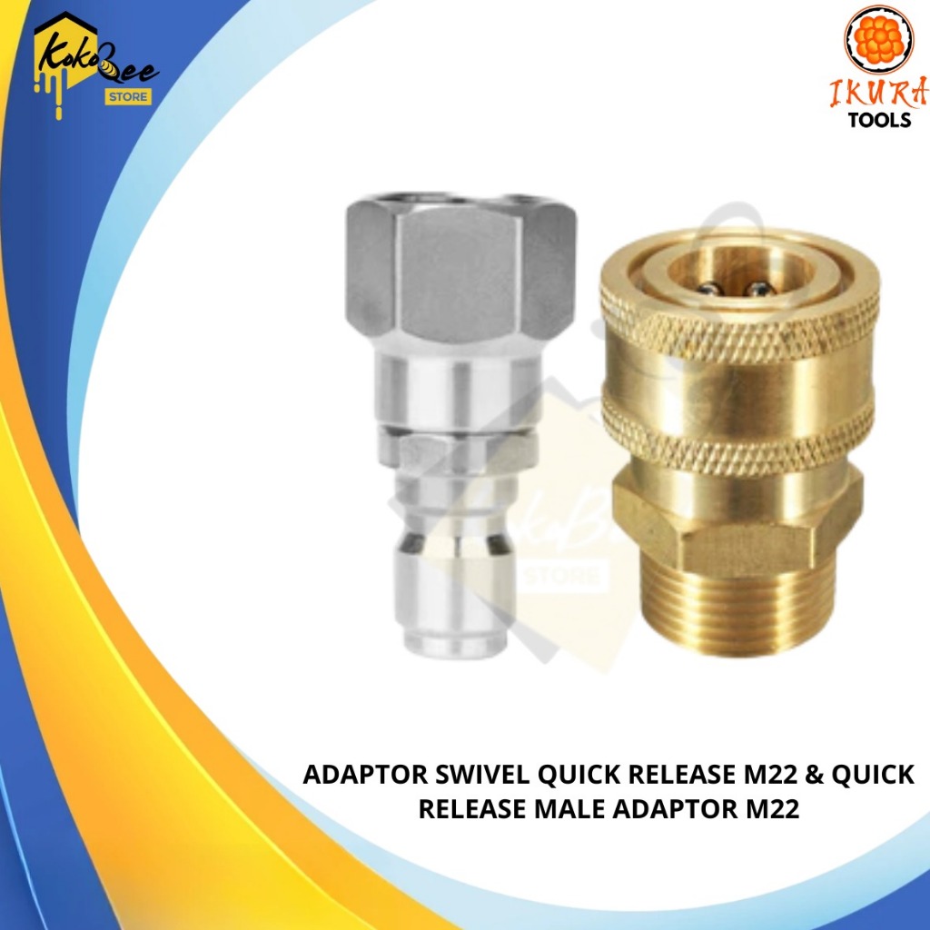 Jual TE2P AUTO Adaptor Nepel Swivel Anti Kusut M22 Female Ke M22 Male ...