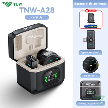 TNW A30 Wireless Clip On Mic Microphone Dual Mikrofon Wireless Mikrofon Hp Lavalier Microphone