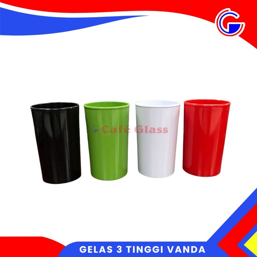 Gelas Tinggi 3 Vanda Melamin I Gelas Minum Melamin Polos