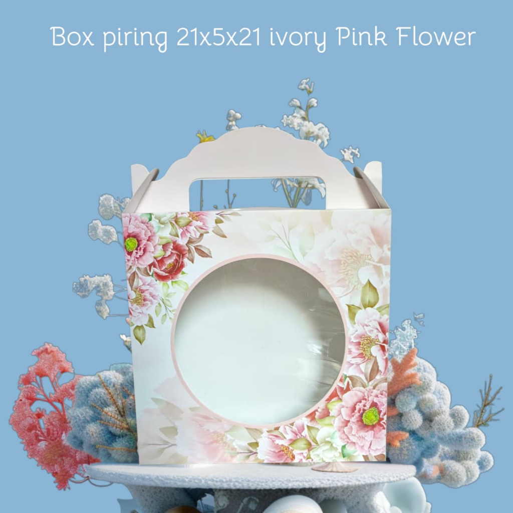 Jual BOX PIRING 21x5x21 IVORY 300GSM PINK FLOWER | Shopee Indonesia