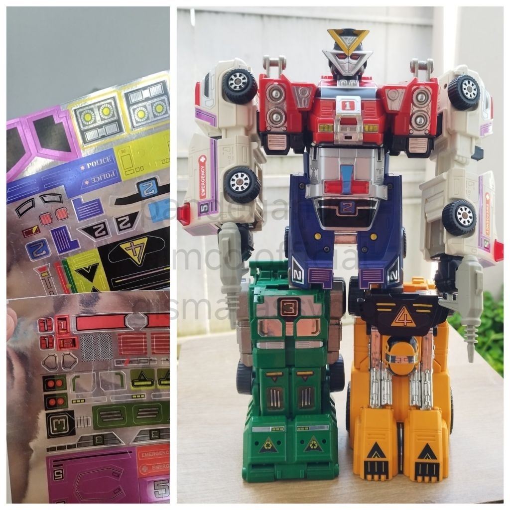 Jual sticker megazord vrv robo dx turbo power rangers zord labels ...