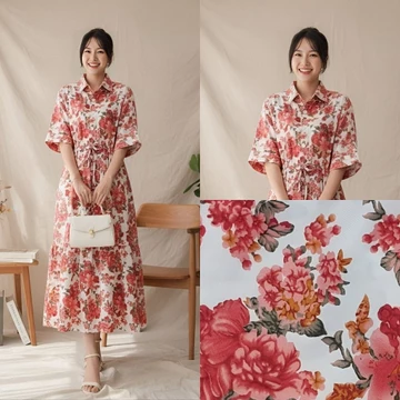 GG DRESS YURI MIDI DRESS Button Gaun Wanita Gaun Casual Busui Friendly
