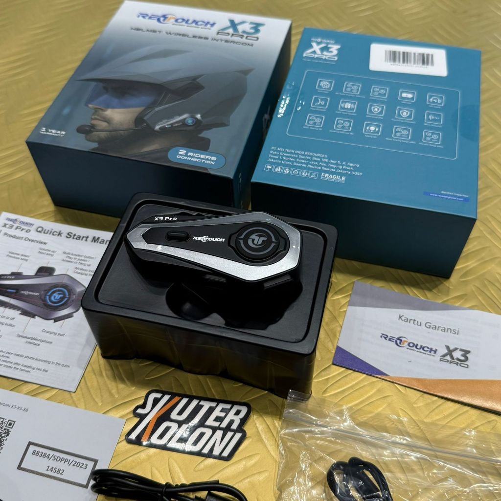 Jual RETOUCH X3 PRO Intercom Bluetooth Helmet | Call | Music Sharing ...