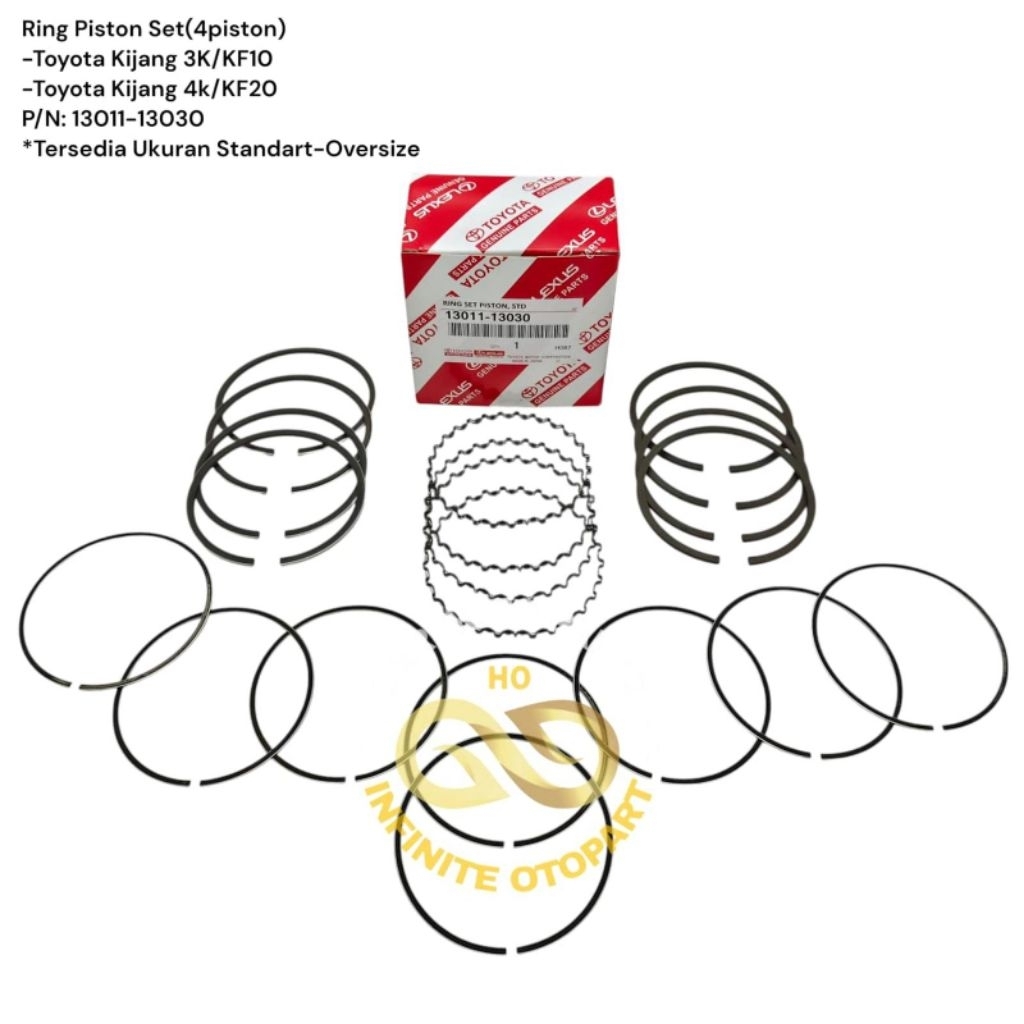 Jual RING PISTON SET TOYOTA KIJANG 3K KF10 4K KF20 STD-OVERSIZE 13011 ...
