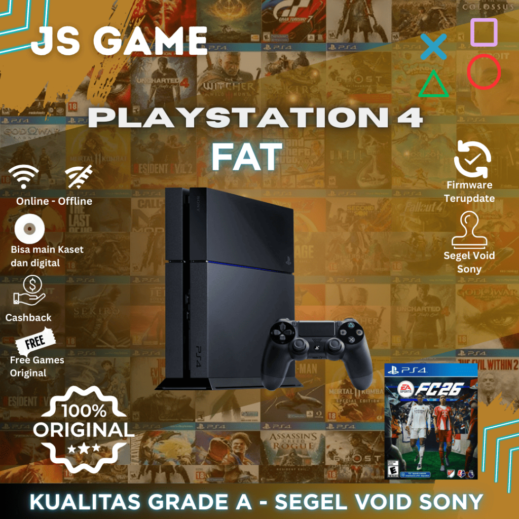 Jual SONY PS4 FAT PLAYSTATION 4 FAT 500GB/1TB FULL GAMES ONLINE/OFFLINE ...