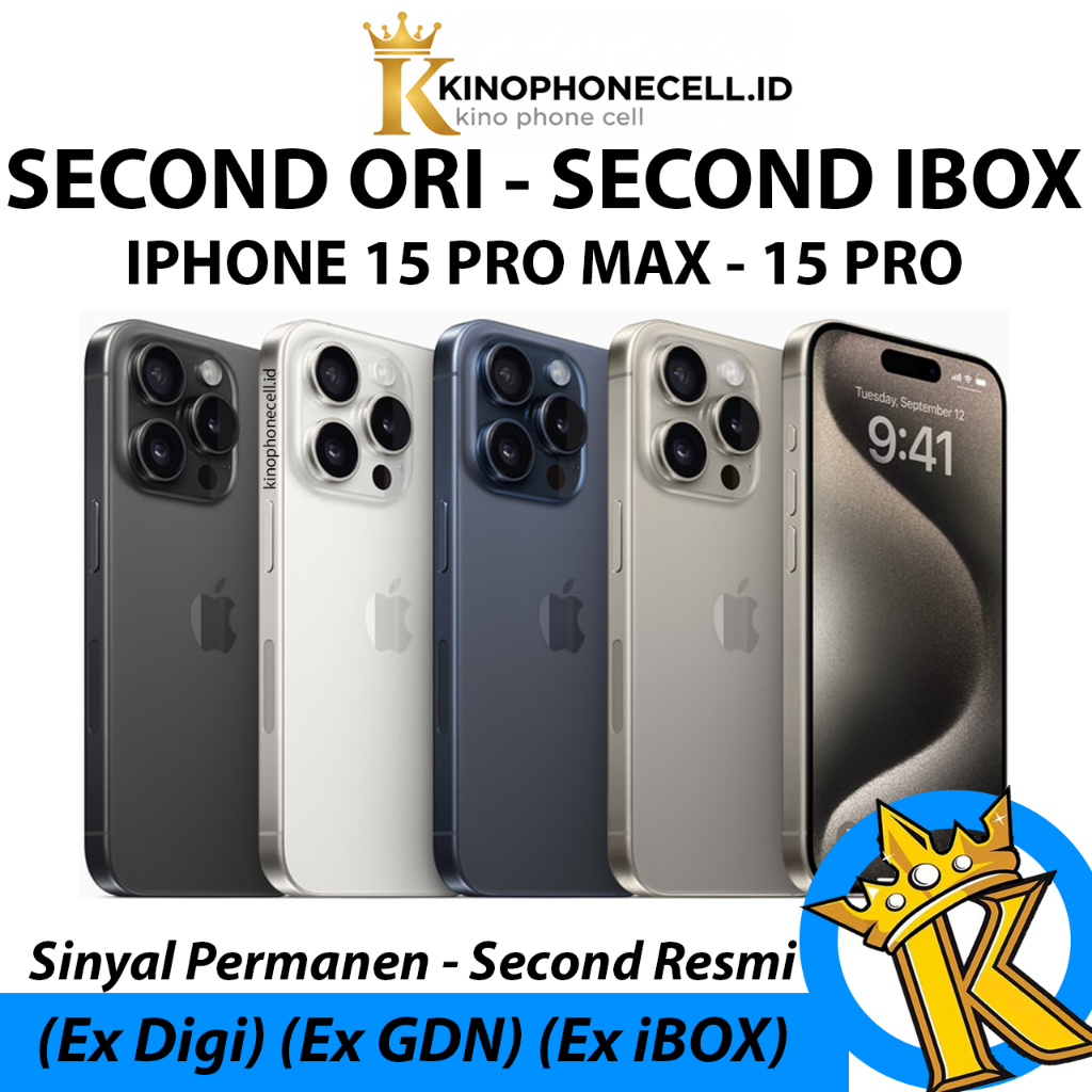 Jual IPHONE 15 PRO MAX & 15 PRO (iBox) Second 128GB 256 512GB Sinyal
