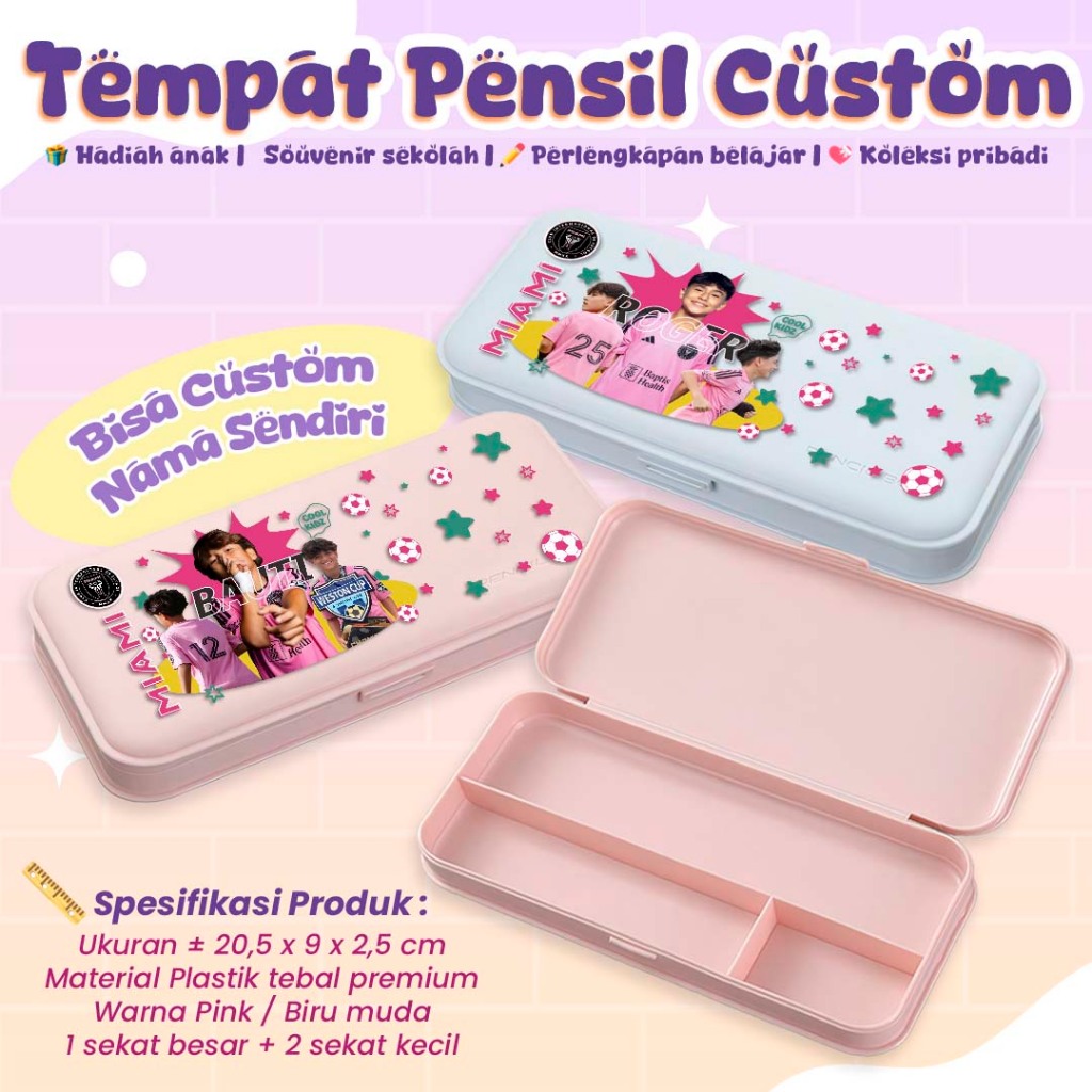 Jual Kotak Pensil Intermiami bisa Custom Nama Sendiri Bahan Premium ...