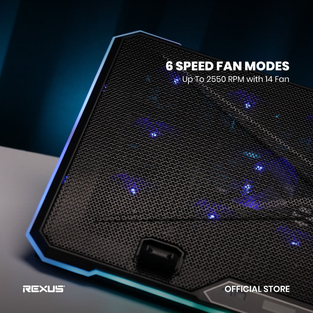 Rexus B165 Cooling Pad Breeze Laptop High Speed Fan RGB (4)