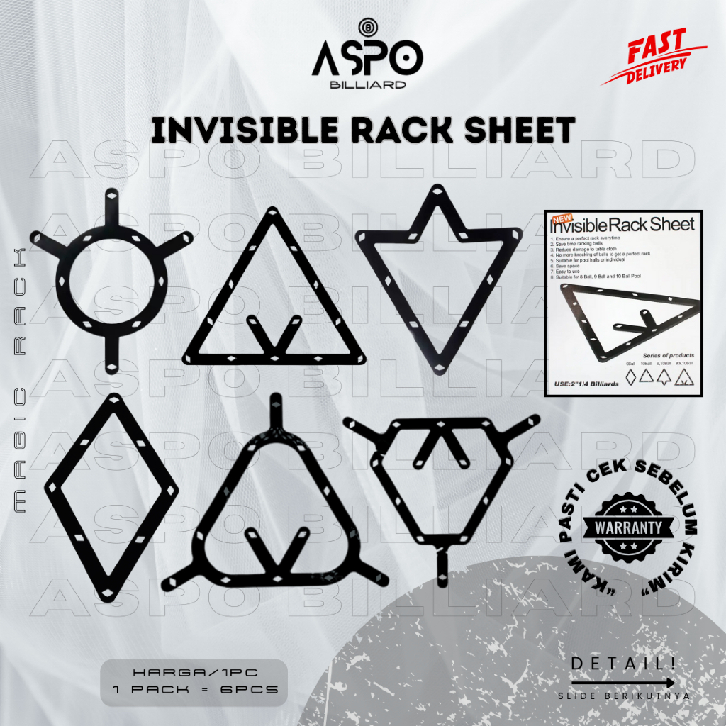 Jual Invisible Magic Rack Sheet Biliard Ball Pro || Segitiga Rak Biliar ...