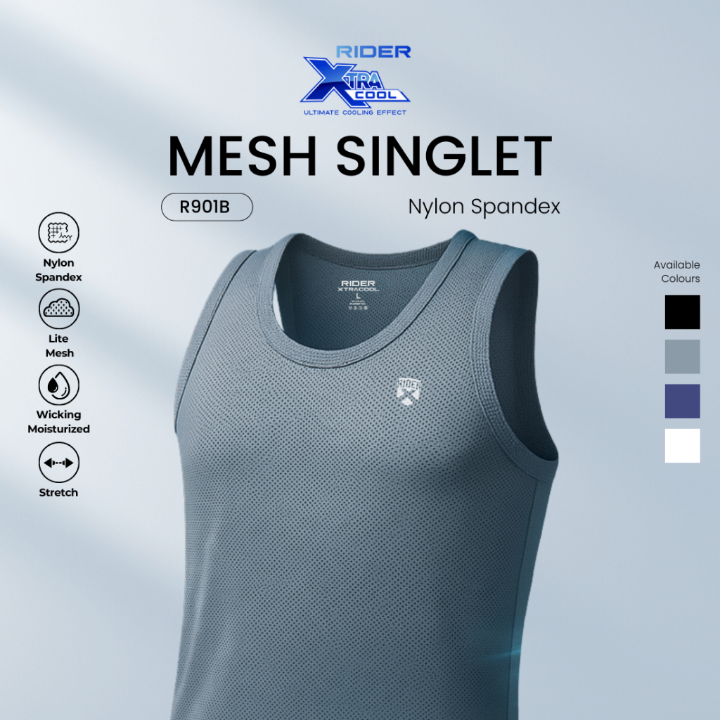 Jual Rider Xtracool Singlet Mesh - Singlet Pria R901BWA Warna Abu-abu ...