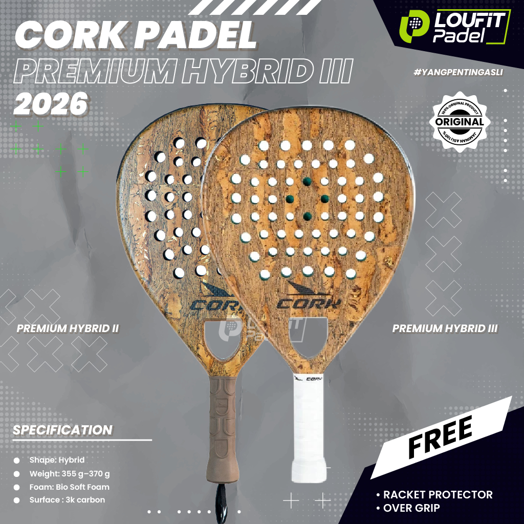 Jual CORK PREMIUM HYBRID II (2025) & PREMIUM HYBRID 3 (2026) Padel ...