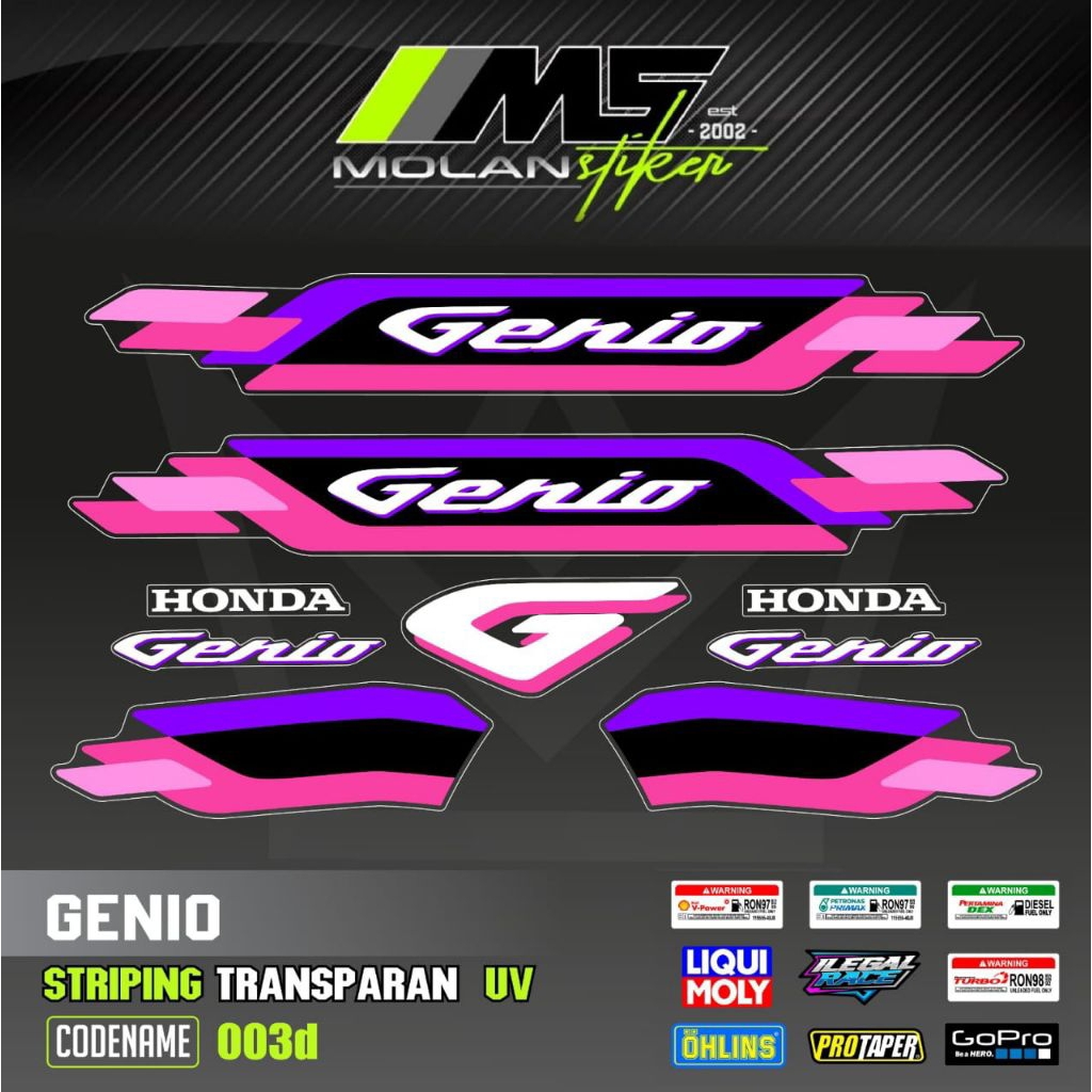 Jual Decal Sticker Striping Variasi Transparan Uv New GENIO Vibrant Tri ...