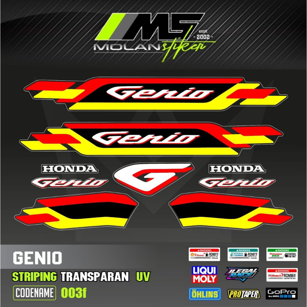 Jual Decal Sticker Striping Variasi Transparan Uv New GENIO Vibrant Tri ...