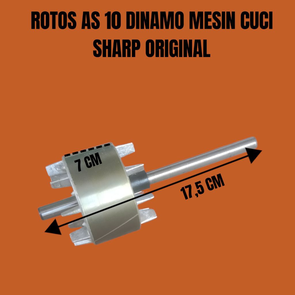 Jual ROTOR AS 10 MM DINAMO MESIN CUCI SHARP 2 TABUNG ORIGINAL | Shopee ...