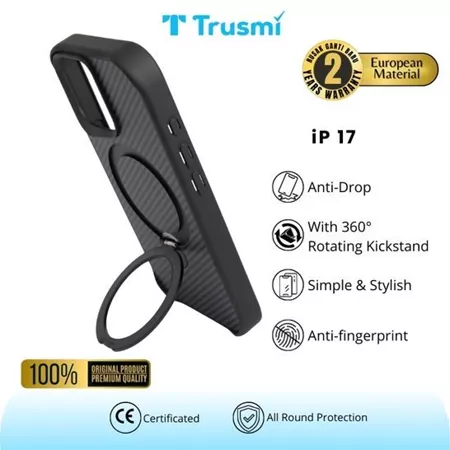 Case iPhone 17 Carbon Fiber with 360° Rotating