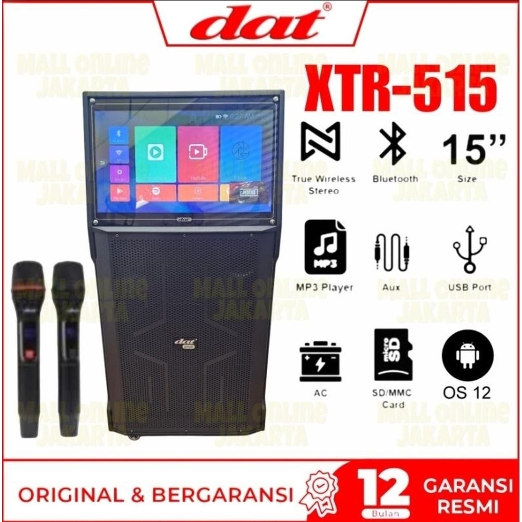 Jual SPEAKER PORTABLE WIRELESS BLUETOOTH DAT XTR 515 FREE 2 MIC ( ADA ...