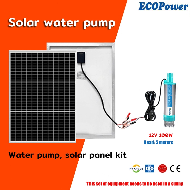Jual Solar water pump kit Sistem pompa airsurya 12V 100W solar water ...