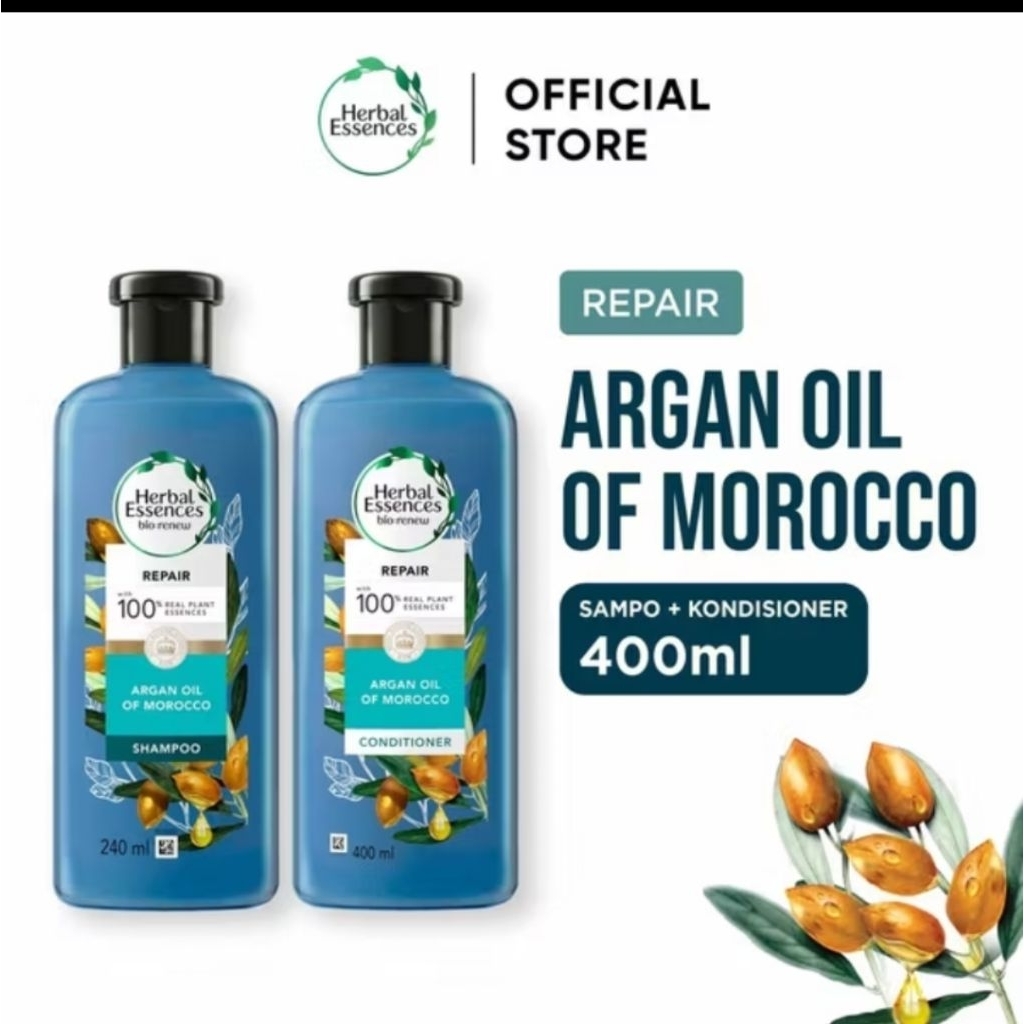 Herbal Essences Argan Oil Shampoo dan Conditioner l Perawatan Rambut 400ml
