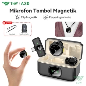 TNW A30 Wireless Clip On Mic Microphone Dual Mikrofon Wireless Mikrofon Hp Lavalier Microphone