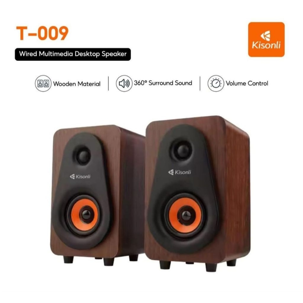 Jual Speaker Kisonli T009 bahan kayu | Shopee Indonesia