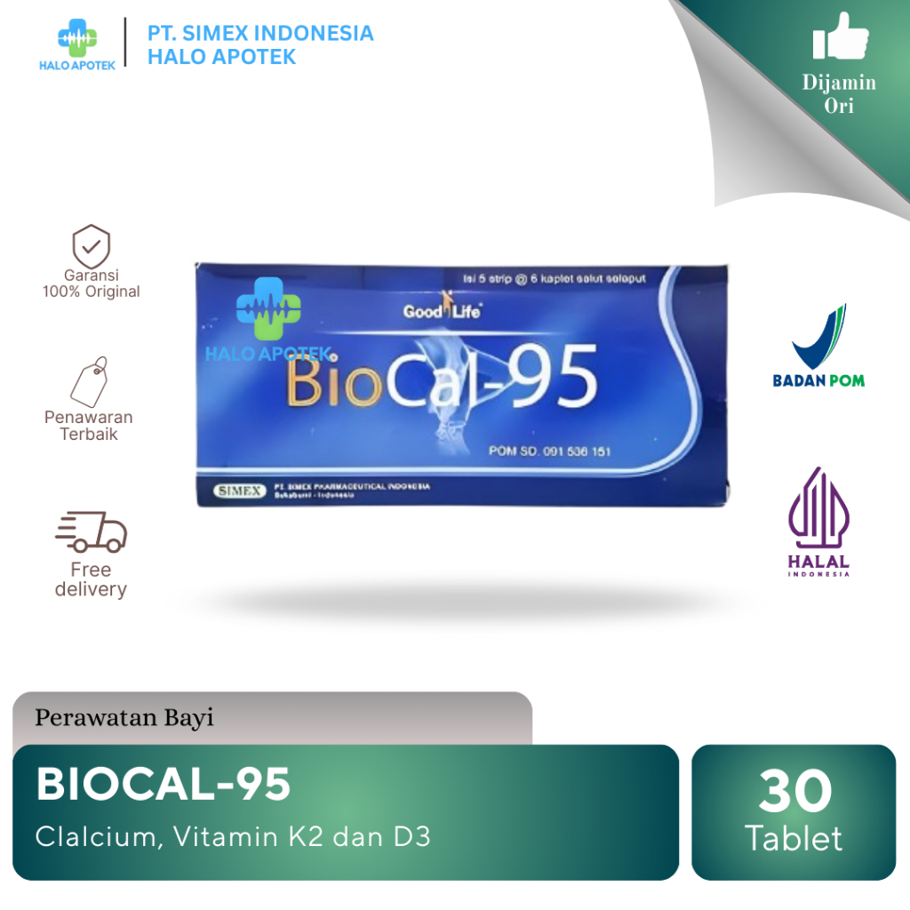 Jual Biocal-95 1 Box | 5 Strip | 1 Strip 6 Tablet - Calcium Ibu Hamil ...