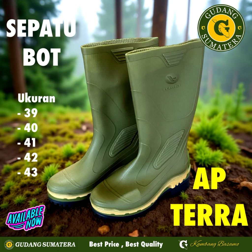Jual Sepatu Boot Tinggi TERRA ECO 3 AP BOOTS Hijau - Anti Slip Lentur ...