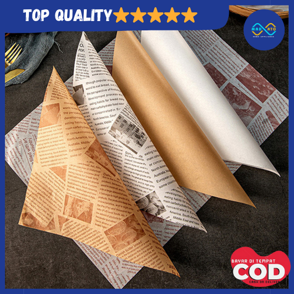 Jual MD 50PCS Kertas Nasi Motif Paper Wrap Printing Laminasi Food Grade ...