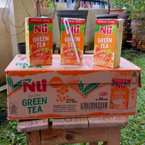 Jual Nu Green Tea kemasan kotak rasa Madu 270ml jual 1 dus isi 24 kotak ...