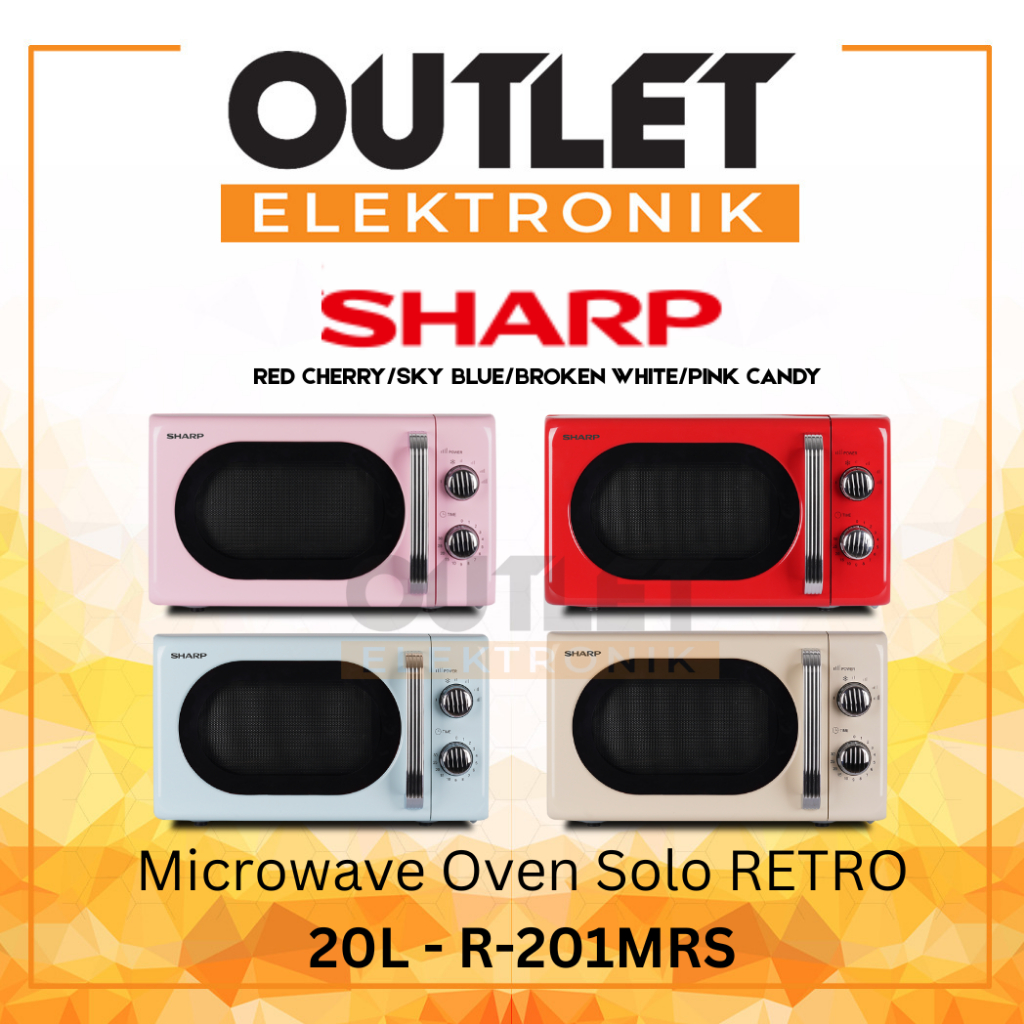 Jual SHARP Microwave Oven Solo RETRO 20L R-201MRS 6 Tingkat Daya Desain ...