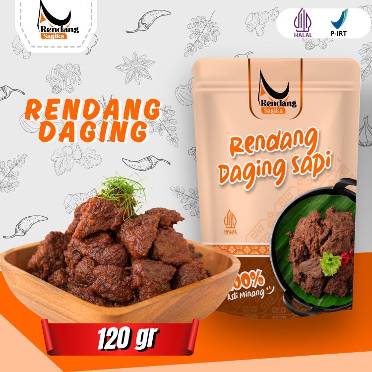 Jual RENDANG SAGIKA - Rendang Daging Sapi Iris kemasan 120 gr Asli ...