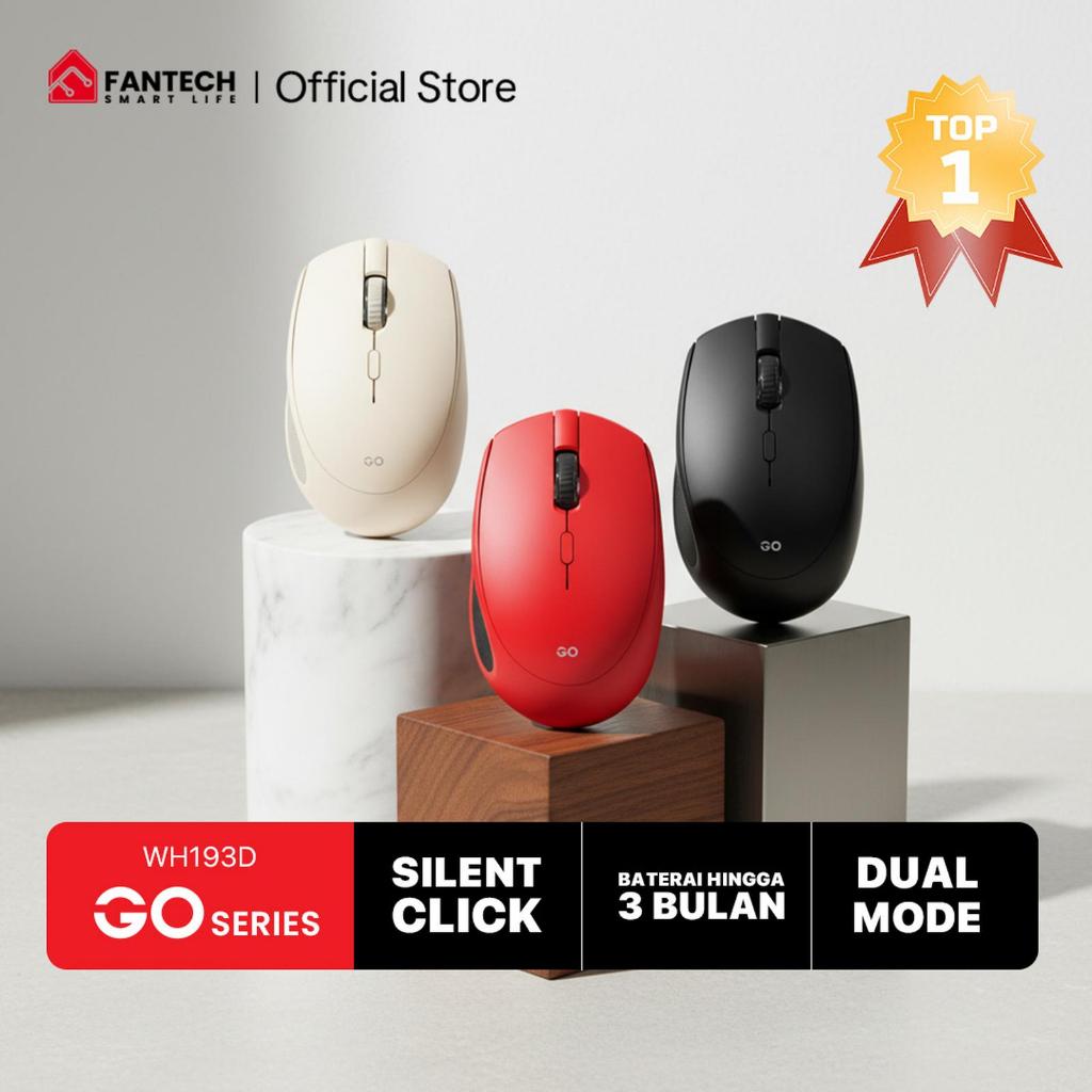 Jual Mouse Fantech W193D Wireless 2.4ghz + Bluetooth 5 Mouse Office ...