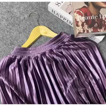 Rok Plisket Bludru Pendek 7 8 Premium Rok Bludru Velvet Premium Bisa