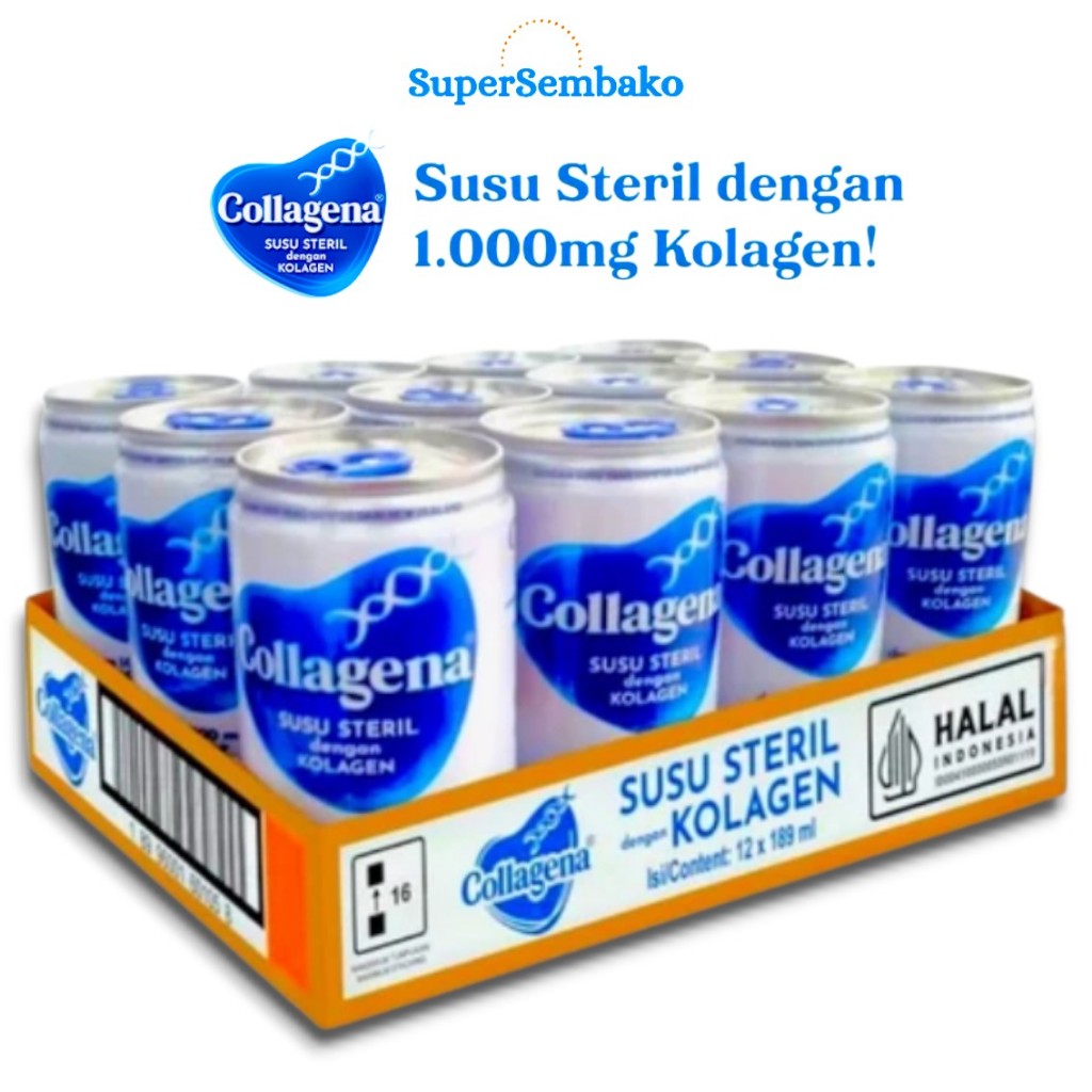 Jual Susu Steril Collagena 1000mg Kolagen Awet Muda 189ml 1 Dus Karton ...
