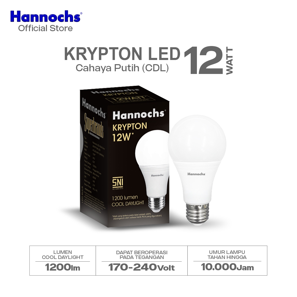 Jual Hannochs Lampu Bohlam LED Krypton 12W Cahaya Putih | Shopee Indonesia