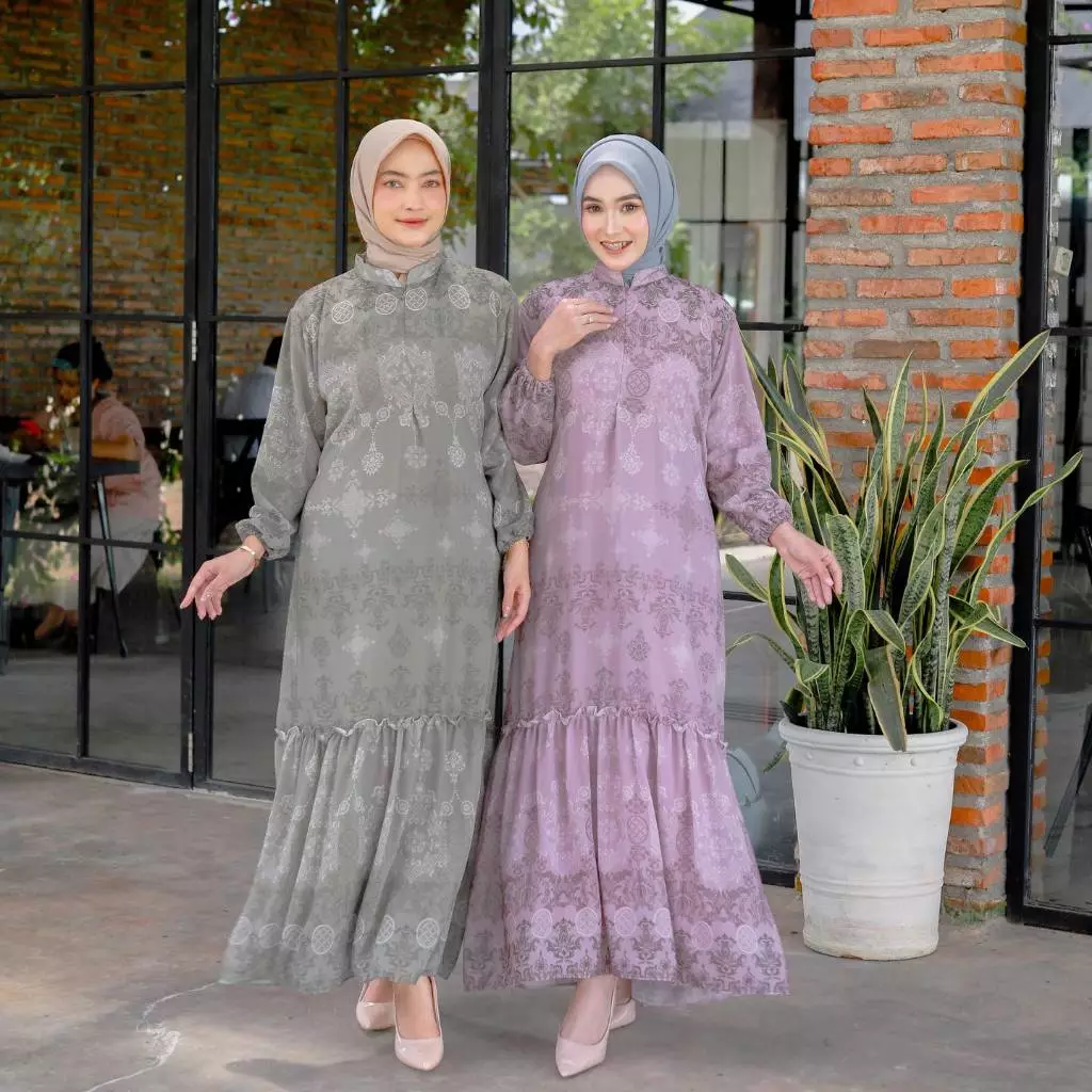 Benang Raja Gamis Ceruty Babydoll detail jahitan