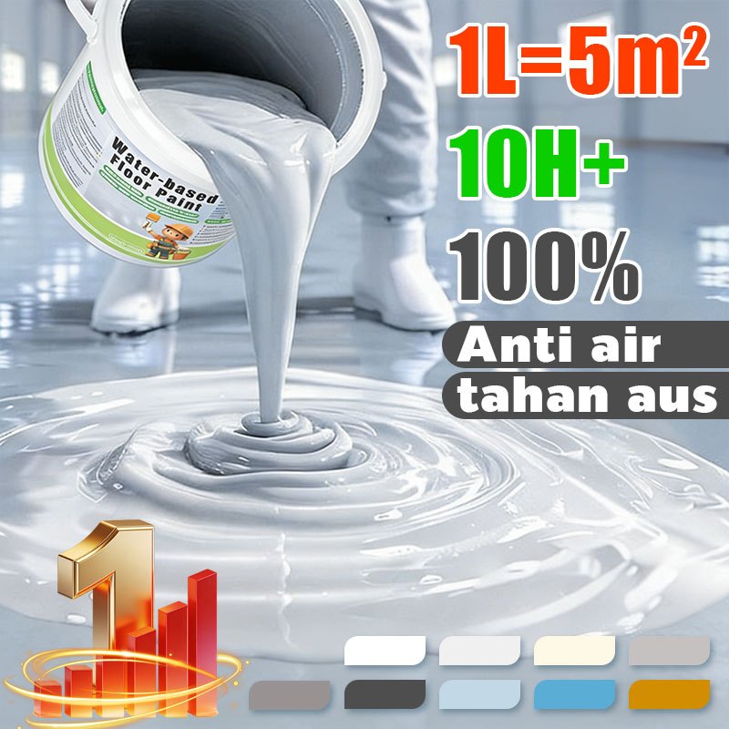 [4 dalam 1] Cat Lantai Epoxy 1000g/2000g berbahan dasar air  Tersedia di lantai Warna yang dapat Menyikat langsung mudah dioperasikan Tahan air tahan lembab dan tahan goressemen untuk bengkel gudang pabrik garasi