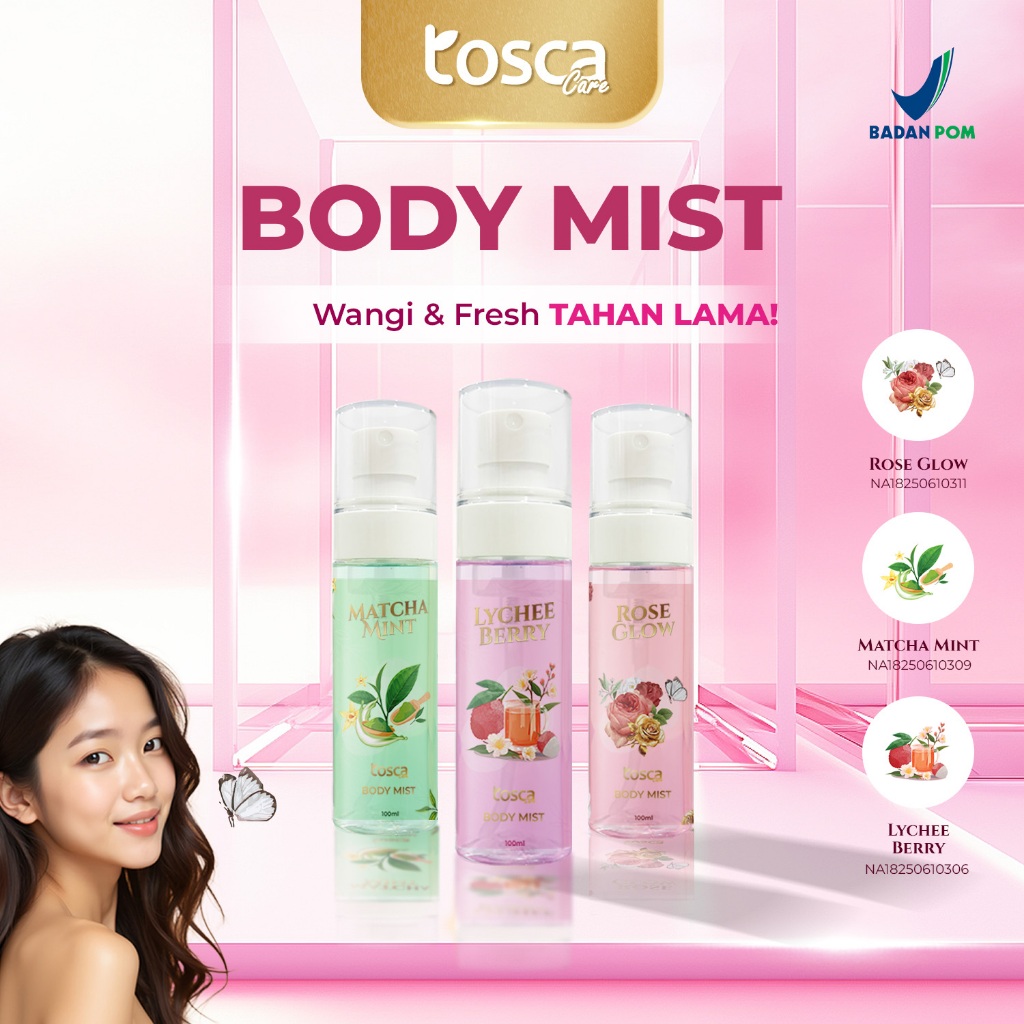 Jual TOSCA Body Mist 100ml Parfum Spray BPOM Wangi Segar Tahan Lama ...