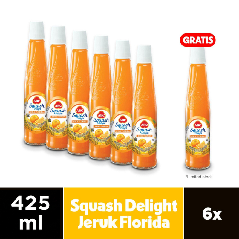 Jual ABC Sirup Squash Delight Jeruk Florida 425ml - Multi Pack 6 pcs ...