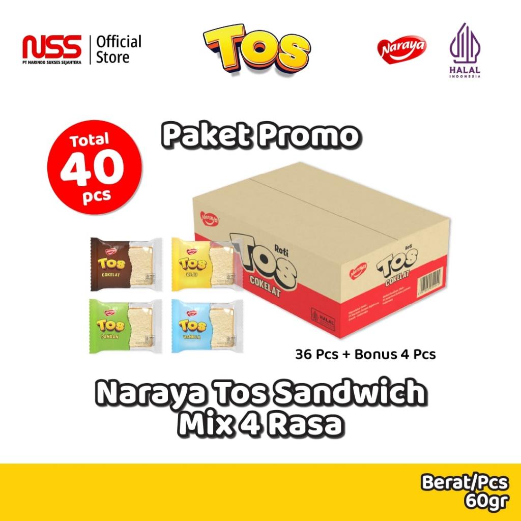 Jual NARAYA Tos Roti Sandwich Mix (Pandan,Vanilla,Keju & Coklat) 60g ...