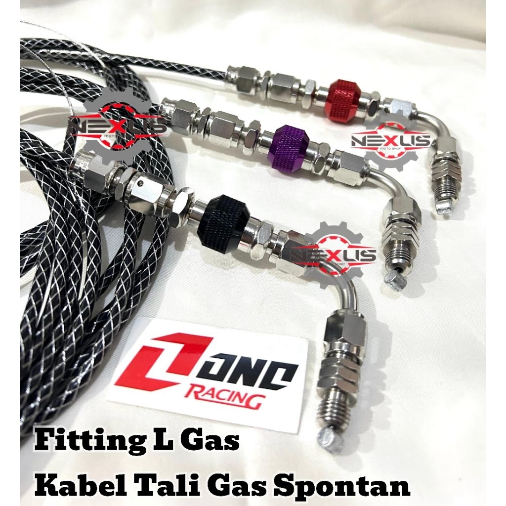 Jual One Racing- Kabel Tali Gas Spontan dan Fitting L Gas Universal CNC ...