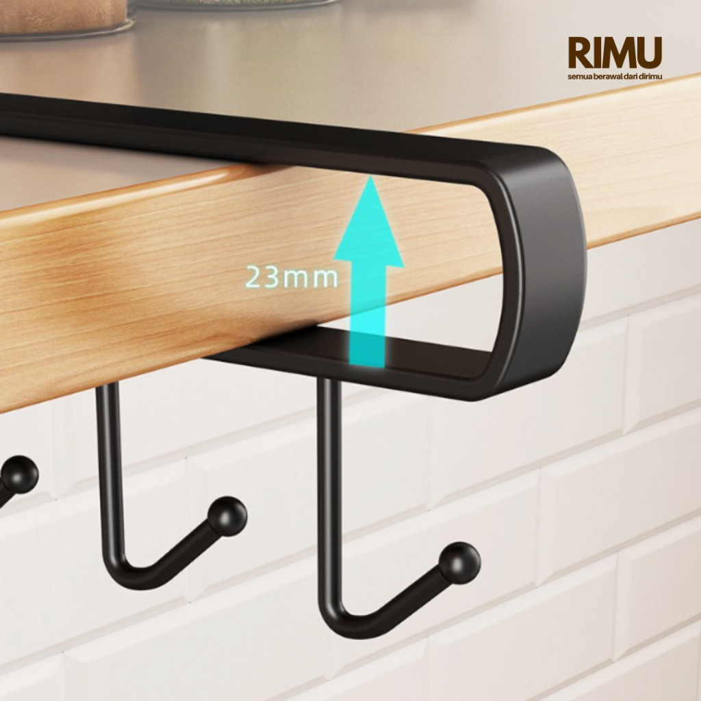 Jual RIMU Gantungan Hanger Kitchen Dapur Pengait Gelas Serbaguna 6 Hook ...