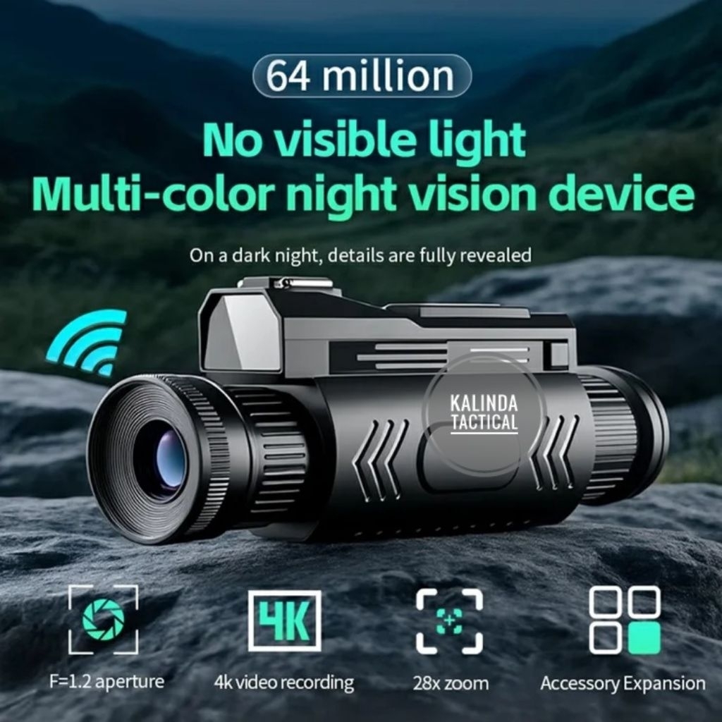 Jual Tactical D12 Outdoor Infrared Digital Telescope 4K HD WiFi Night ...