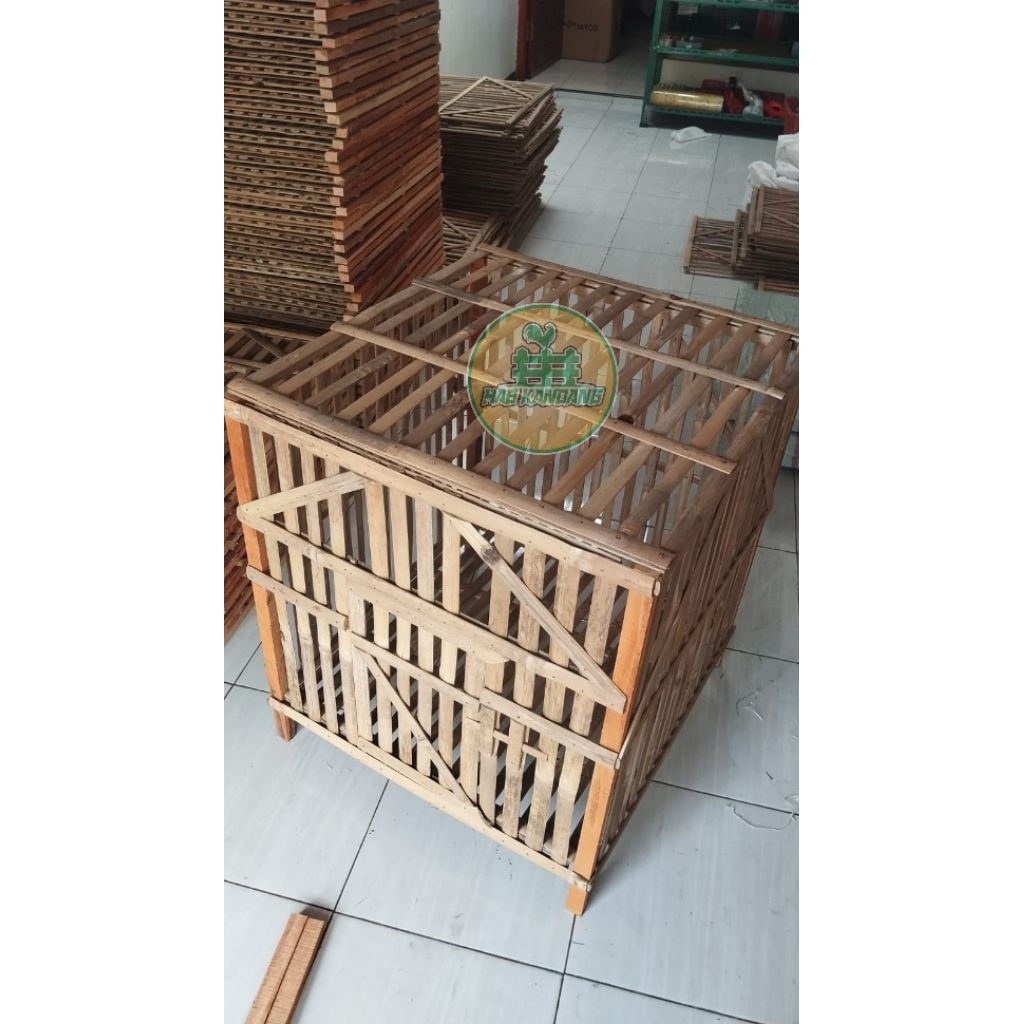 Jual Kandang ayam bangkok bambu rakitan bongkar pasang PLT 70x70x70cm ...