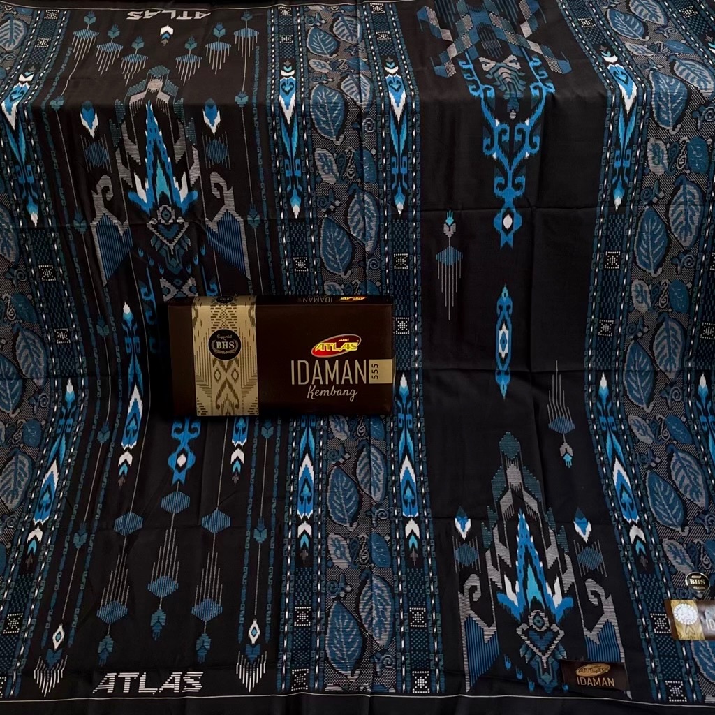 Sarung Atlas Idaman 555 Kembang A5-JLE Motif BHS Terbaru Bahan Katun TR Rayon