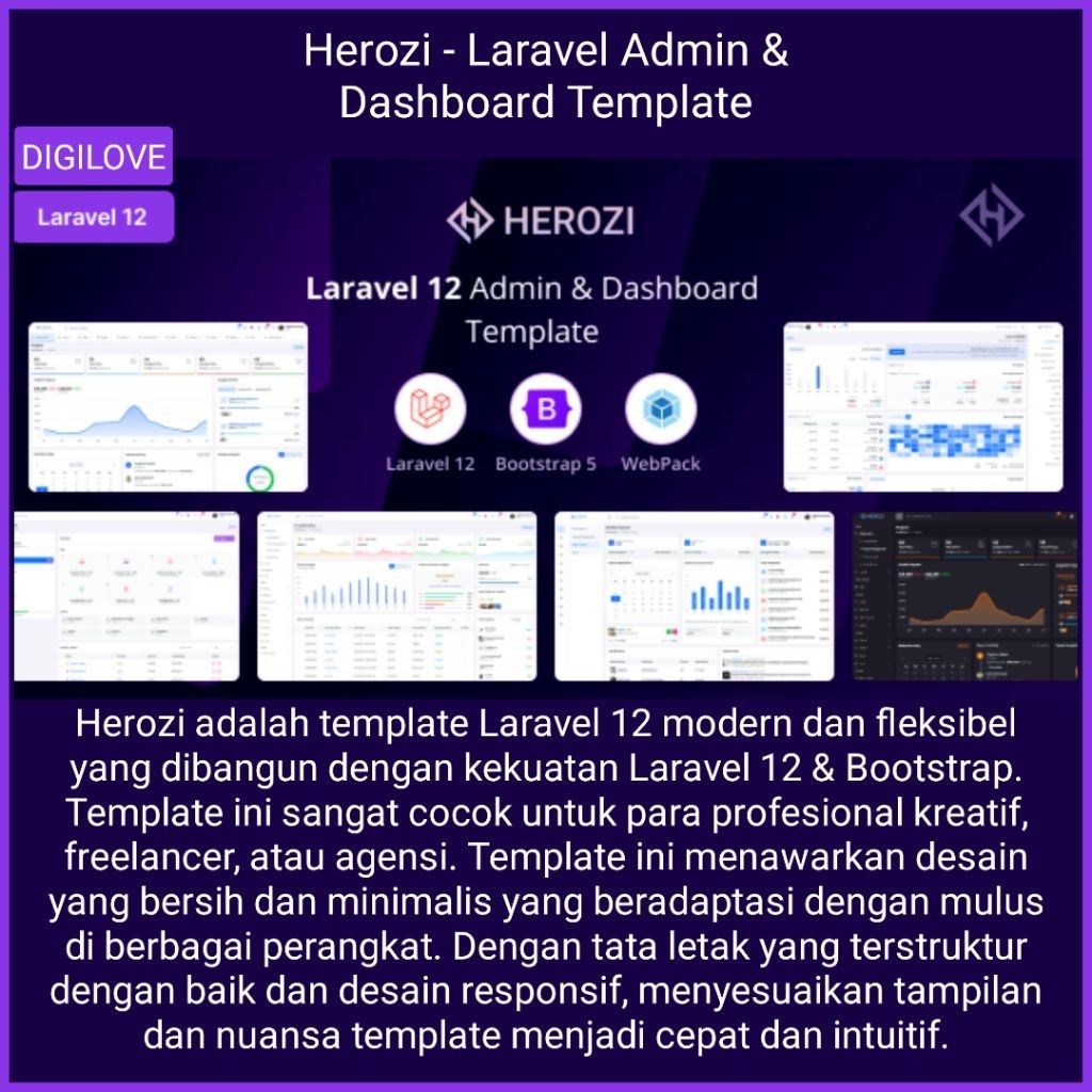 Jual Herozi - Laravel Admin & Dashboard Template | Shopee Indonesia