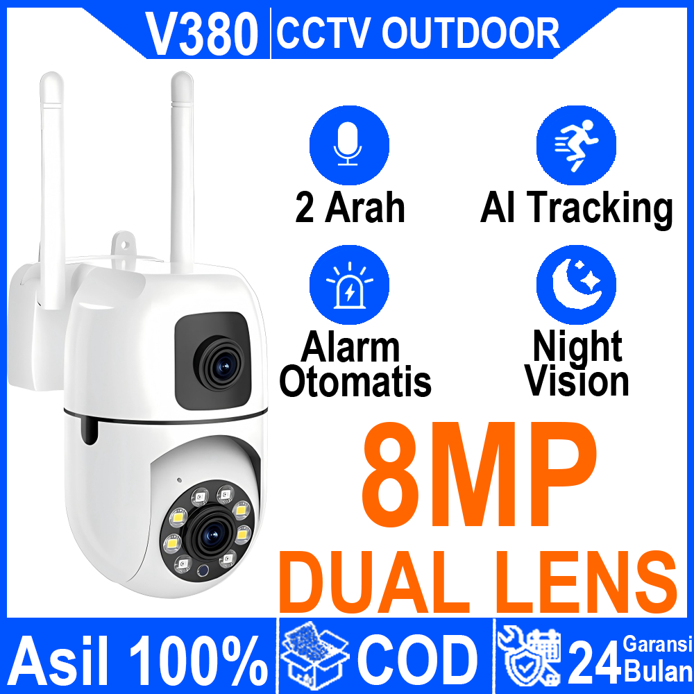 Jual V380 Pro Dual Lens CCTV Outdoor 8MP Full HD 2 arah komunikasi ...