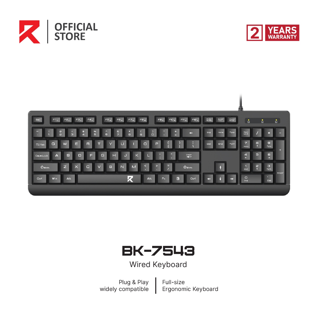 Jual Redragon BK-7543 Wired Membrane Keyboard Office Short-Profile keys ...