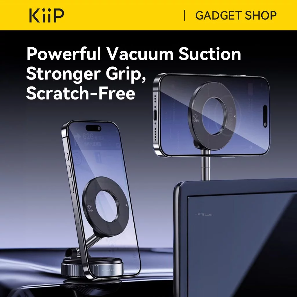 KiiP MCH09 Car Holder Magnetic Adjustable 360° Phone Holder Lipat Electric Mount Car Vacuum Suction - foto 1