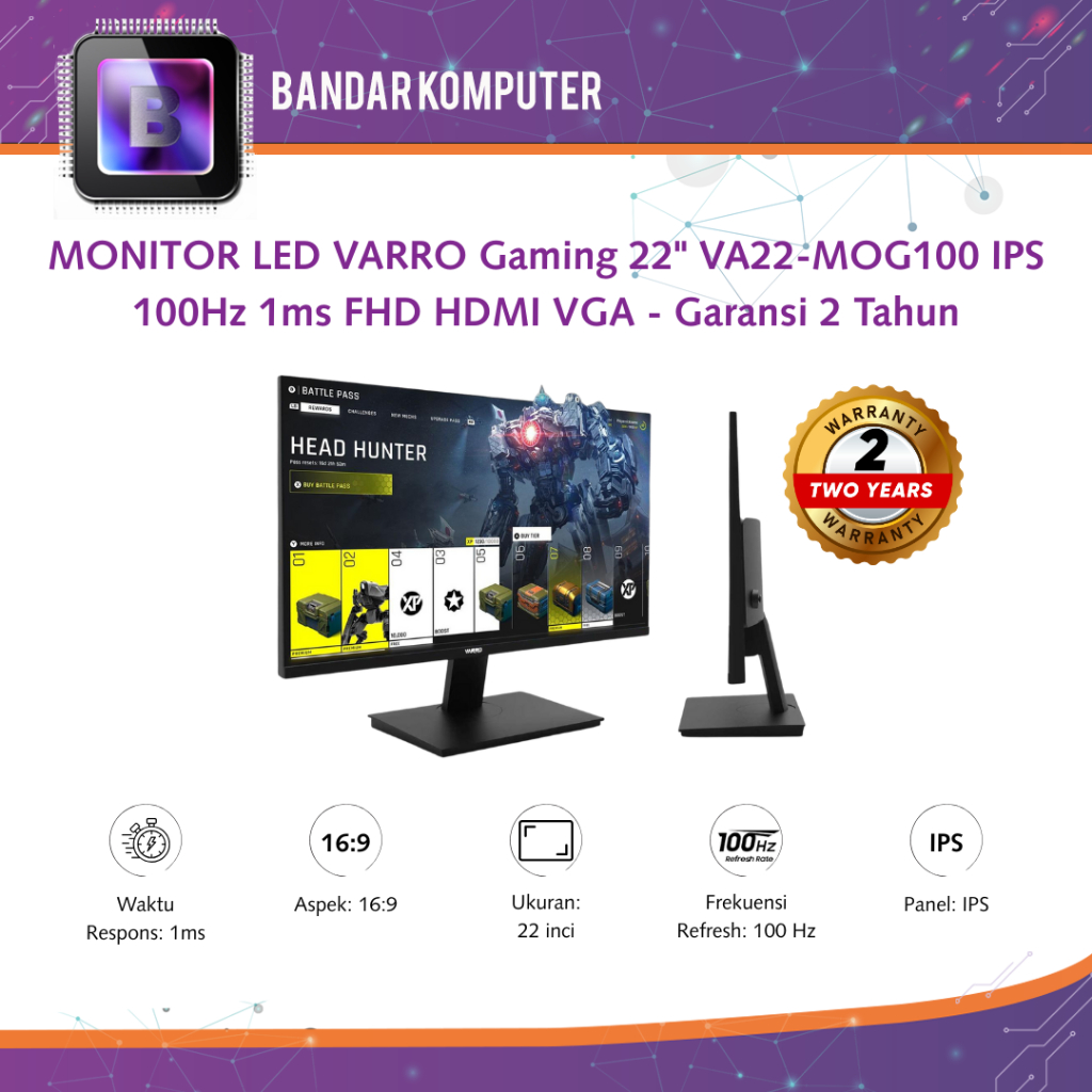 Jual MONITOR LED VARRO Gaming 22